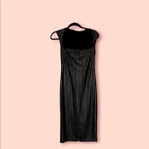 Square Neck Pencil Dress Metallic Stripes Size 8